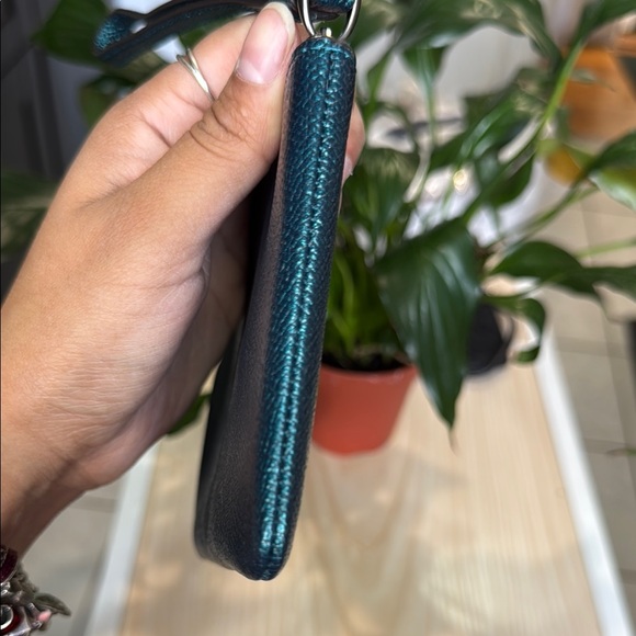 Coach Shimmering Teal Wristlet - Picture 8 of 8